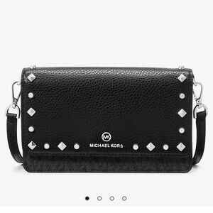 Michael Kors Black and Silver Studded Crossbody